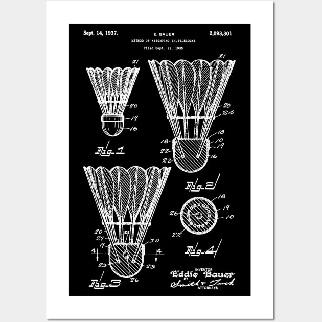 Badminton Patent 1937 Badminton lover gift Wall Art by Anodyle